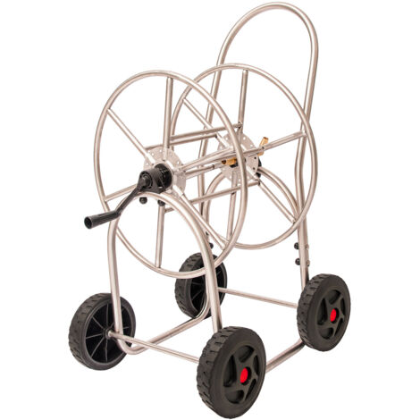 Carrello Avvolgitubo Manuale 80 mt in Acciaio Inox Agrati Cromato