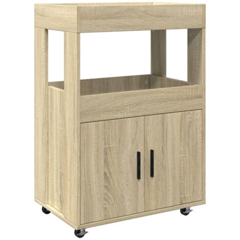 Carrello Bar Rovere Sonoma 60x39,5x89 cm in Legno Multistrato vidaXL
