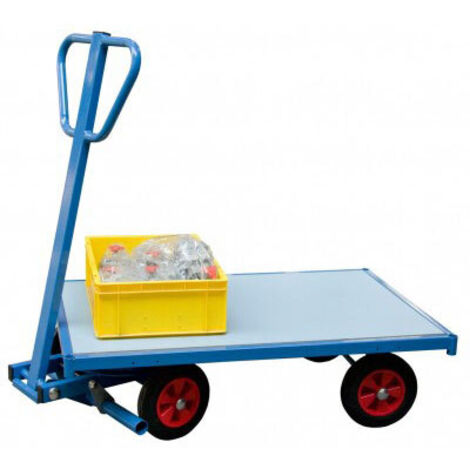 Carrello con carrello anteriore girevole 500 kg - Solo piano - Ruote pneumatiche 260 mm - 800007108