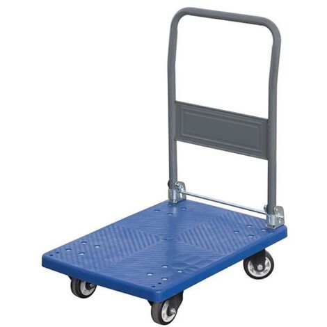 Carrello con pianale portata 150 kg a 4 ruote con manico pieghevole Fervi c150