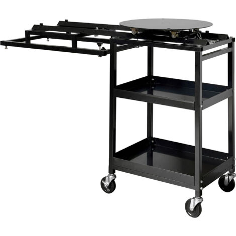 Carrello con tavola girevole SOGI CR-GR-218 - per sabbiatrice SOGI S-218 - 2 ripiani - altezza 955 mm - tavola Ø 560 mm