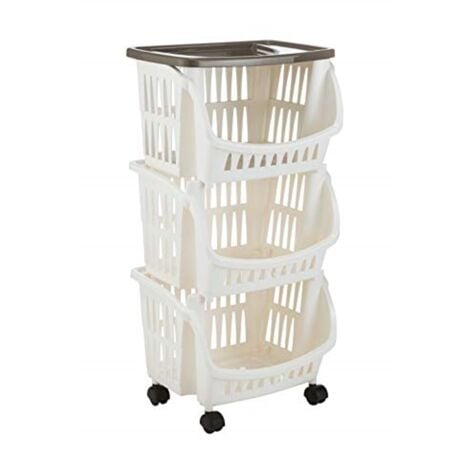 Carrello Da Cucina 3 Piani Con Ruote E Vassoio - Bama 10137a