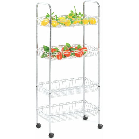 Carrello Da Cucina 4 Ripiani In Metallo Cromato Fumer Mercury