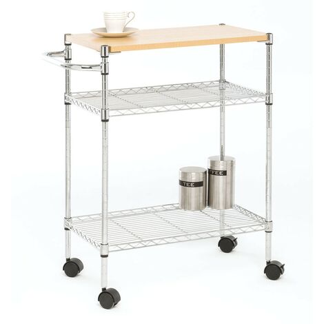 CARRELLO CUCINA CREDENZA con Cassetto Penisola Portaoggetti Microonde 3  Ripiani EUR 118,99 - PicClick IT