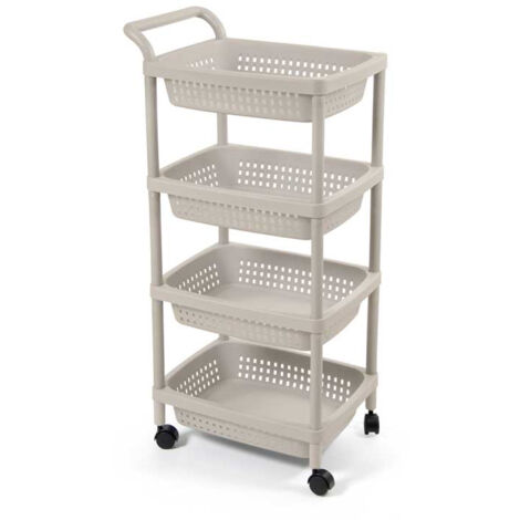 CARRELLO DA CUCINA CON RUOTE E 4 CASSETTI 50X36X99CM IN COLORE TROTORA