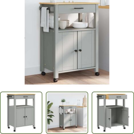 Carrello da cucina in legno -  Carrello da Cucina MONZA 60x40x88,5 cm in Legno Massello di Pino