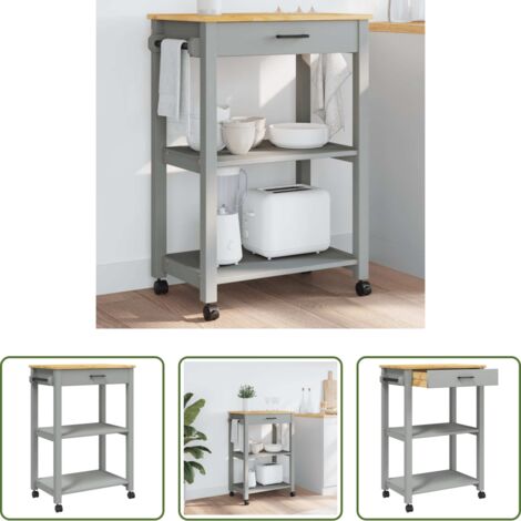 Carrello da cucina in legno -  Carrello da Cucina MONZA 60x40x88,5 cm in Legno Massello di Pino