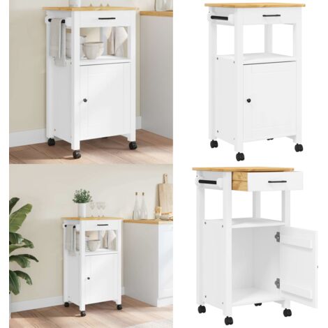 Carrello da Cucina MONZA 48x40x88,5 cm in Legno Massello di Pino - Carrello da cucina in legno - Carrello da cucina in pino