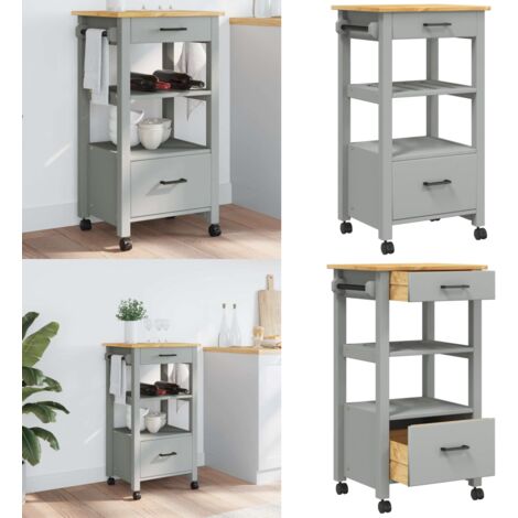 Carrello da Cucina MONZA 48x40x88,5 cm in Legno Massello di Pino - Carrello da cucina in legno - Carrello da cucina vintage