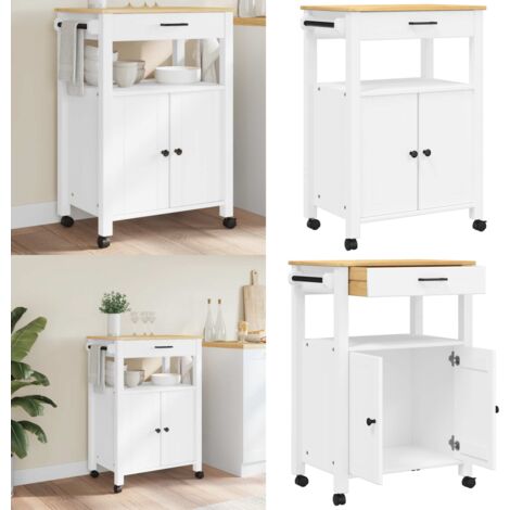 Carrello da Cucina MONZA 60x40x88,5 cm in Legno Massello di Pino - Carrello da cucina in legno - Carrello da cucina in pino