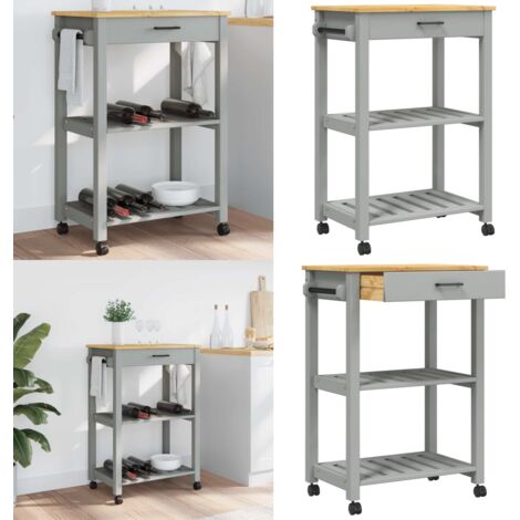 Carrello da Cucina MONZA 60x40x88,5 cm in Legno Massello di Pino - Carrello da cucina in legno - Carrello da cucina in pino