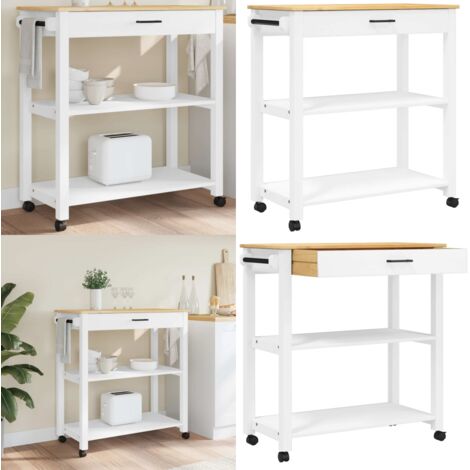 Carrello da Cucina MONZA 84x40x88,5 cm in Legno Massello di Pino - Carrello da cucina in legno - Carrello da cucina in pino