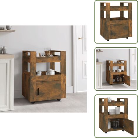 Carrello da cucina multistrato - vidaXL Carrello da Cucina rovere fumo 60x45x80 cm Legno Multistrato -