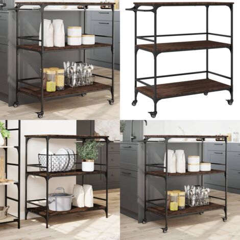 Carrello da Cucina Rovere Marrone 100,5x50x105 cm - Carrello da cucina marrone - Carrello da cucina con ruote