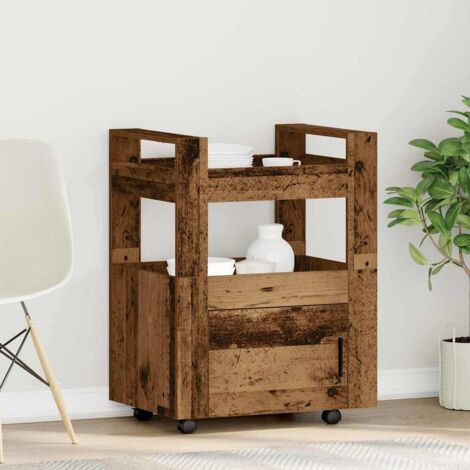Carrello da Cucina vidaXL in Legno Invecchiato 60x45x80 cm in Legno Ingegnerizzato