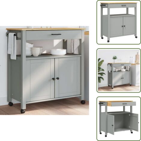 Carrello da cucina vintage - vidaXL Carrello da Cucina MONZA 84x40x88,5 cm in Legno Massello di Pino - Carrello da cucina con cassetto