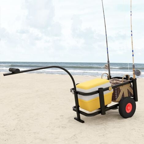 Carrello da pesca da spiaggia in alluminio capacità 500 libbre carrelli per  pesci e marini con portacanne e ruote grandi da 10 - AliExpress