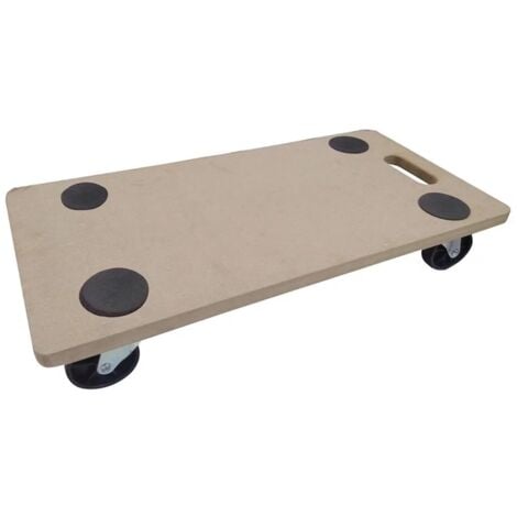 carrello da trasporto easy system in mdf con ruote pivotanti portata 150 kg 58x29x1,8 cm
