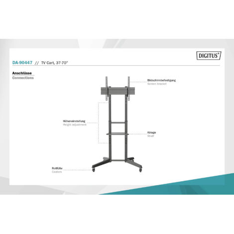 Carrello di presentazione Digitus per TV e porta notebook DA-90447