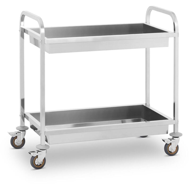 Royal Catering - Carrello Carrellino Servizio Mobile Albergo Su Ruote 2 Piani Raccolta Inox Nuovo