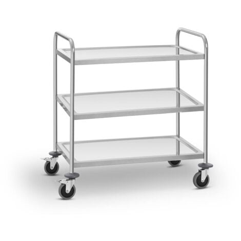 Carrello Di Servizio Acciaio Inox 3 Ripiani Carrello Per Ristorante Fino 150kg