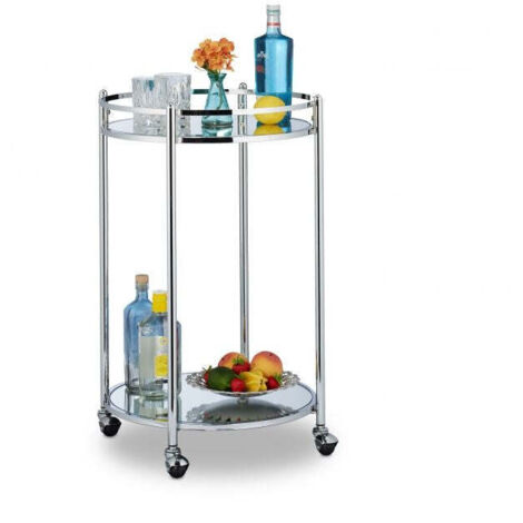 Carrello di servizio rotondo argento