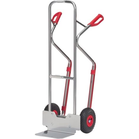 Carrello impilabile H.1300mm con pala L.250xP.320mm, pneumatici, portata 200kg, in alluminio