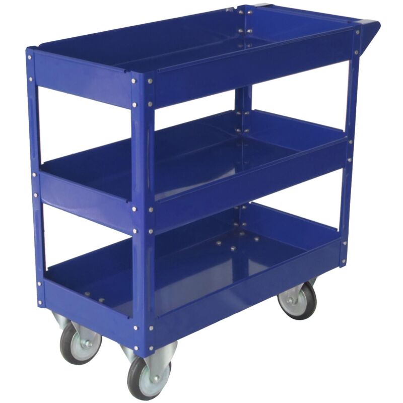 Carrello in acciaio, con tre piani