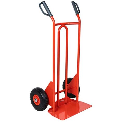 Carrello in acciaio, capacità di carico di 250 kg - Ruote antiforatura e maniglie di protezione - 810200022
