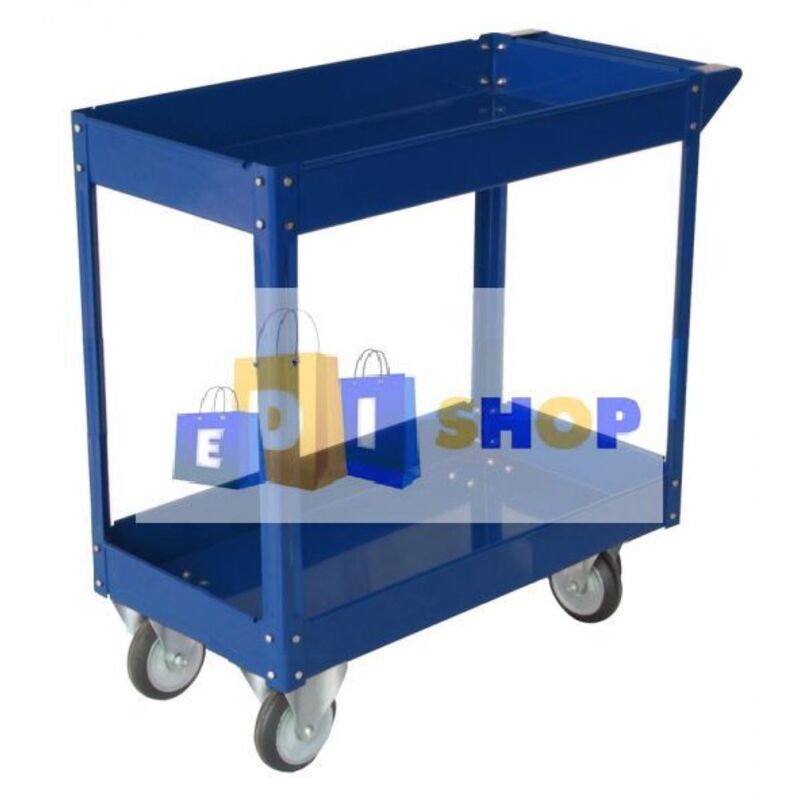 Carrello in acciaio, con due piani