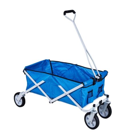 Carrello in acciaio da spiaggia e campeggio richiudibile con ruote e custodia PACIFIC