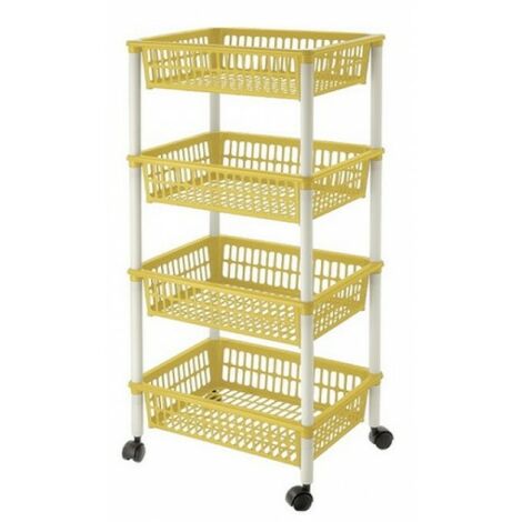 CARRELLO MITO  4 PIANI - cm.40x29x85h. COLORE AMBRA IN PLASTICA  CASA GIARDINO