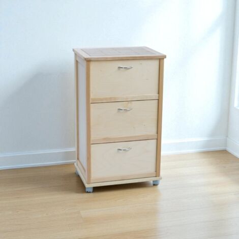 Carrello mobiletto con ante a ribalta e piano in mattonelle NATURALE