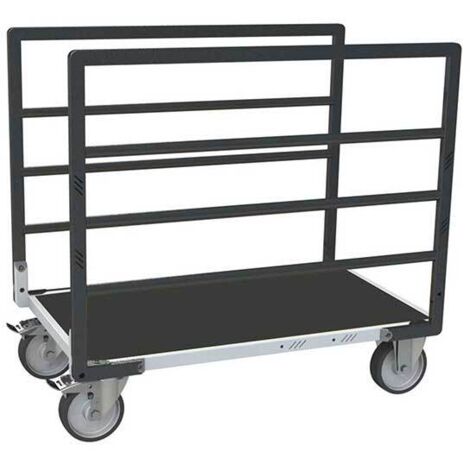 Carrello modulare a tubo con 2 ridelle - Piano antiscivolo 1005x555mm - Carico 500kg - 806724533