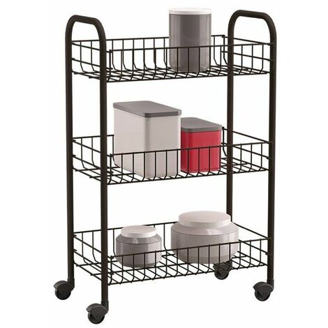 Carrello Multiuso a 3 Ripiani 'Siena' Anniversario 340633038 Metaltex Nero