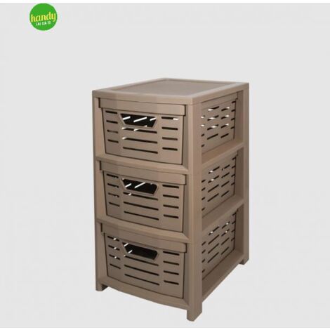 Carrello multiuso Belli e Forti Uniko 3 cassetti tortora