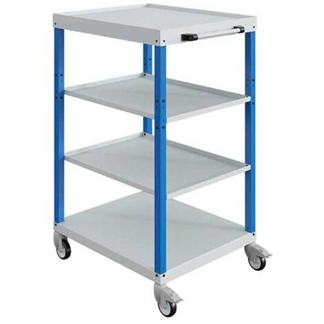 Carrello officina antracite - 4 piani 700x1215 mm - Carico 150 kg - W020060016-GAGC