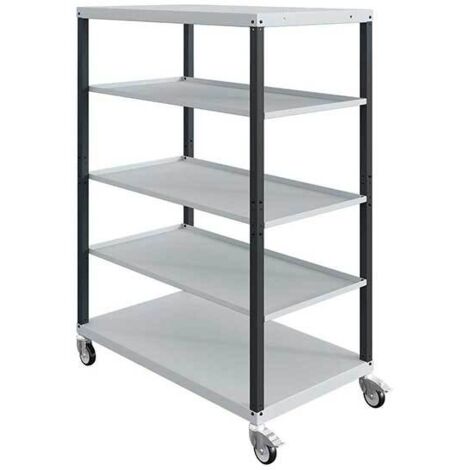 Carrello officina antracite - 5 piani 700x815 mm - Carico 150 kg - W020060017-GAGC