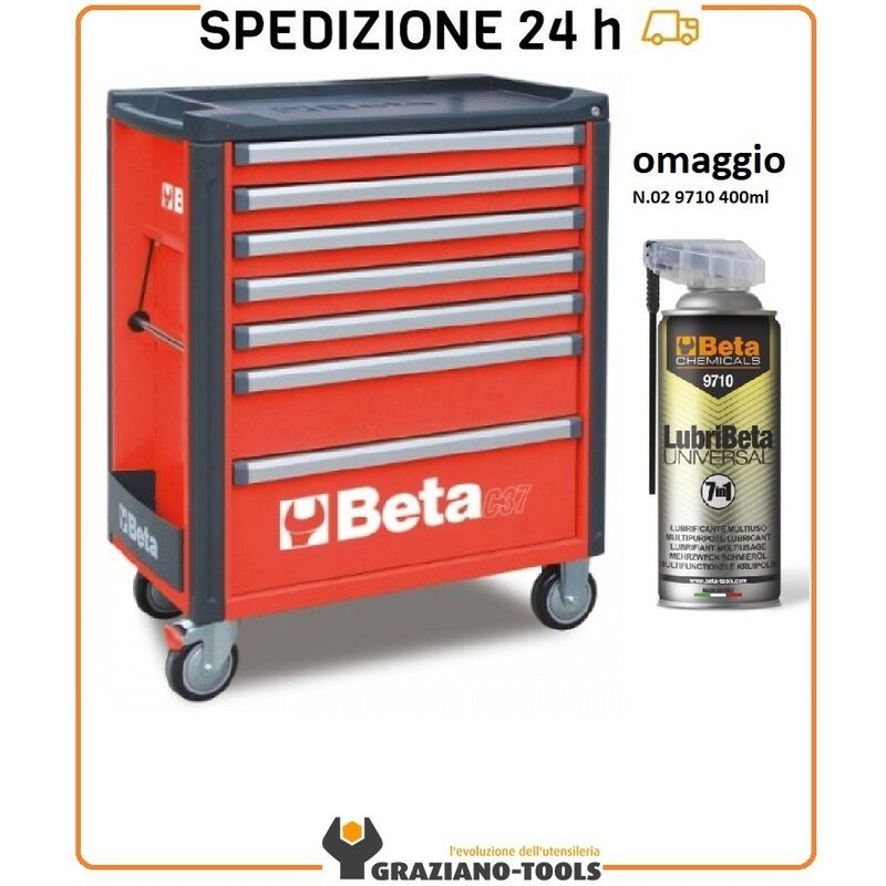 Image of Beta - Cassettiera Mobile Con 7 Cassetti Rosso C37/7-R