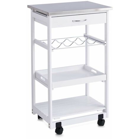 Carrello Organizer con Ruote e Piano in Acciaio