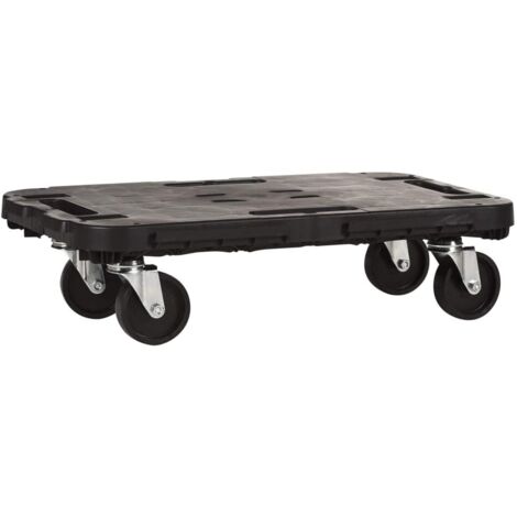 Carrello Pedana Pianale con Ruote 48x29xh12.5 cm PORTATA 300 KG NERO DOLLY