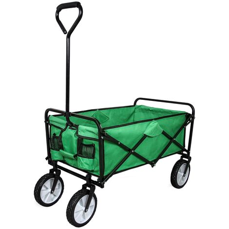 CARRELLO PIEGHEVOLE - TROLLEY GARDEN PLUS VERDE - RUOTE MAXI