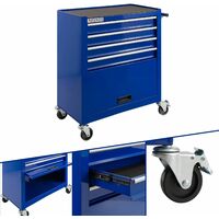 Carrello per Officina Carrello per Attrezzi 4 Cassetti + Ampio Scomparto Blu