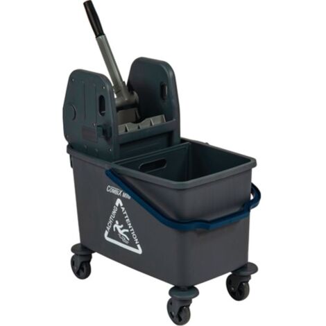 Carrello per pulizia con secchio da 35 litri, divisorio, pressa Ku.