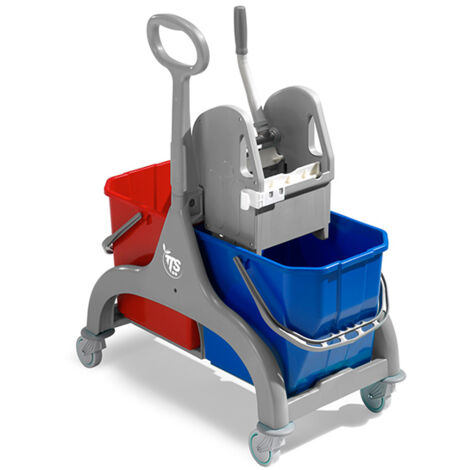 Carrello per pulizie professionali Nick grigio 30 lt con maniglione ad ombrello