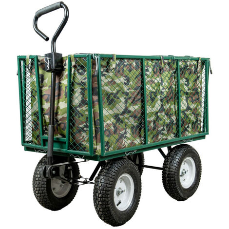 CARRELLO PIEGHEVOLE - TROLLEY GARDEN PLUS VERDE - RUOTE MAXI