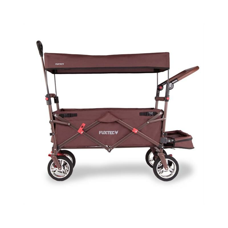 Carrello pieghevole giardino Fuxtec FX-CT800 con tettuccio parasole marrone