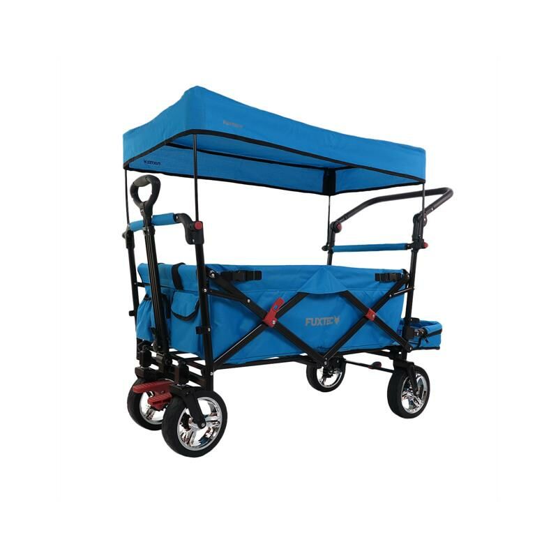 Carrello pieghevole giardino FUXTEC FX-CT800 con tettuccio parasole BLU