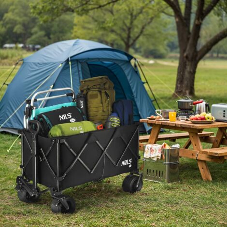 Carrello pieghevole, nero, capacità XXL 180L