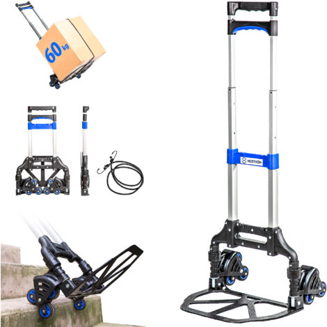 Carrello Pieghevole Per Scale COSTWAY - 10 Ruote, Portata 80kg, Lega Alluminio, Per Bagagli E Spesa - Foto 11